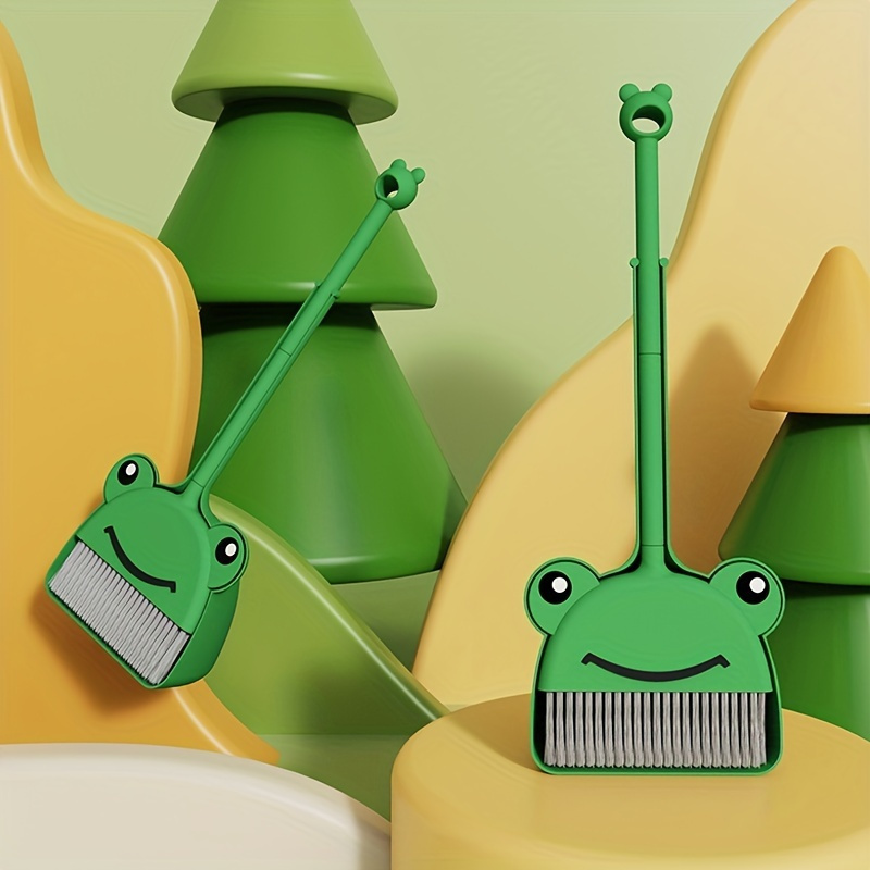 Kids Outdoor Broom - ชุดไม้กวาดและที่โกยผงแบบรวมกัน ชุดยอดนิยมในโซเชียลมีเดียสำหรับใช้ในบ้าน ไม้กวาดขนนุ่ม ไม้กวาดทำความสะอาดพื้นและเช็ดทำความสะอาด