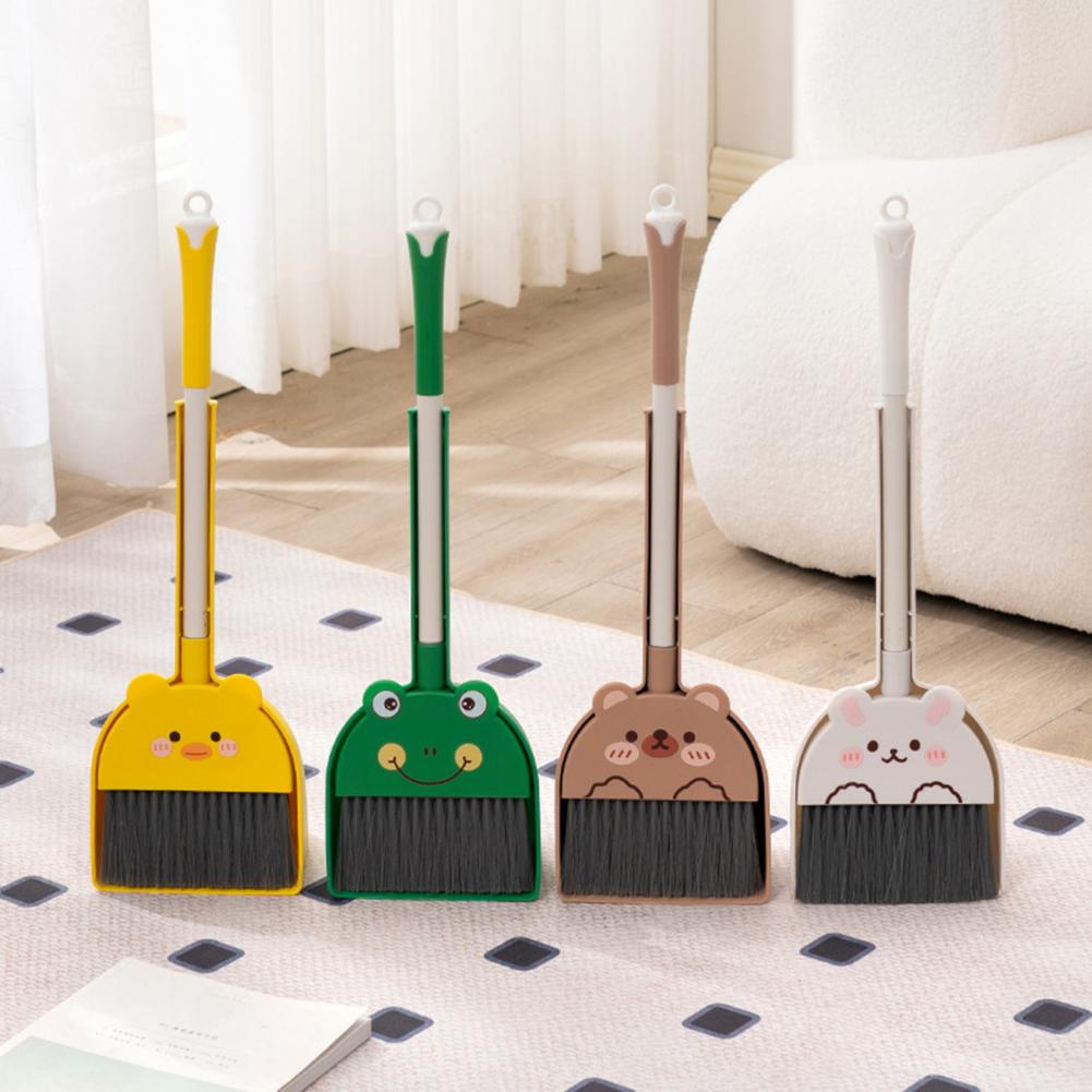 Kids Outdoor Broom - 54 ซม.เด็กไม้กวาดและที่โกยผงชุดแปรงทําความสะอาดการ์ตูนสัตว์รูปร่างเด็กวัยหัดเดินไม้กวาดที่โกยผงชุดเด็กทําความสะอาดของเล่นอุปกรณ์เสริม