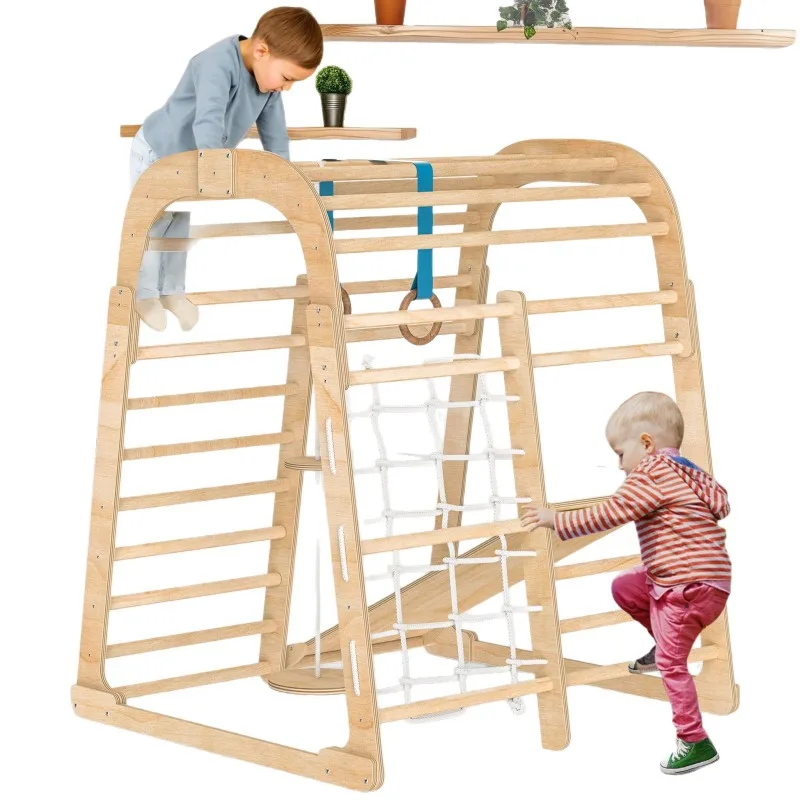 สไลเดอร์ไม้เนื้อแข็งสำหรับเด็ก - Kids Outdoor Climbing Frame บทวิจารณ์และราคา
